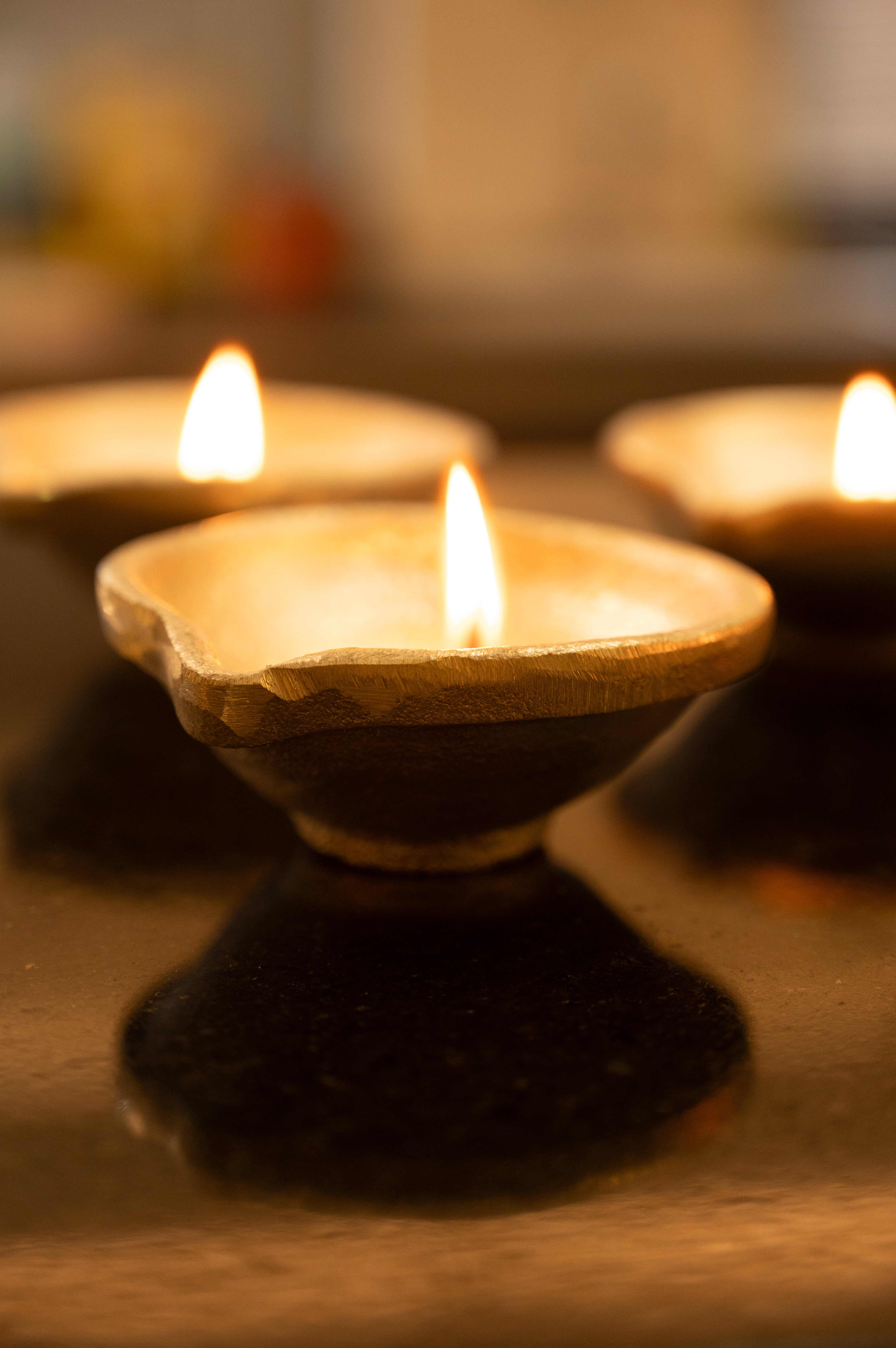 Diya Stacking Textured Metal Diya (set of 4) – 3200 BC